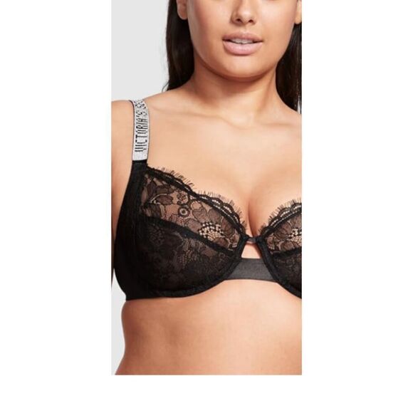 Very Sexy “The fabulous line” full coverage rhinestone strap lace bra. Red or Bl - Picture 14 of 16